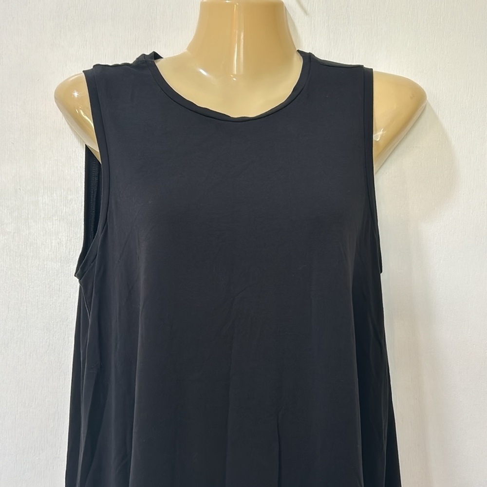 EILEEN FISHER WOMENS SWING TANK TOP SLEEVELESS BLACK OVERSIZED Sz XS - Picture 3 of 11